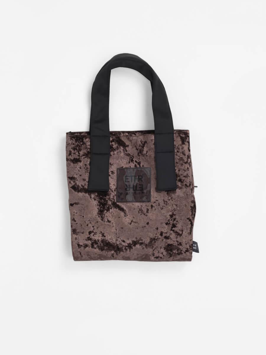 PVC LOGO VELOUR TOTE BAG