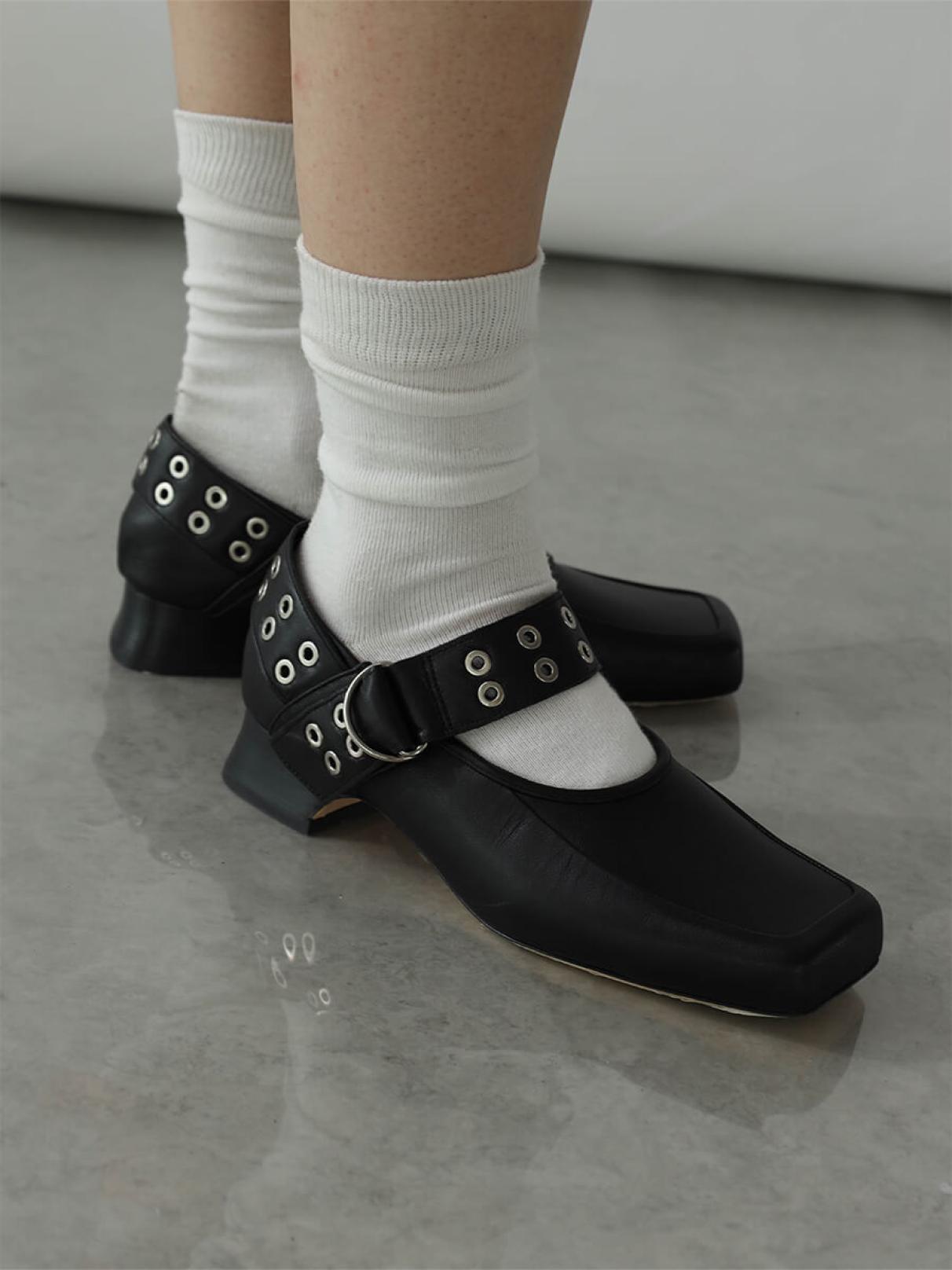 ALM. ブラックレザー シューズ 38 JEWELER LEATHER PUMP - ALM. - :ETHR OF｜YAMADAYA STORE