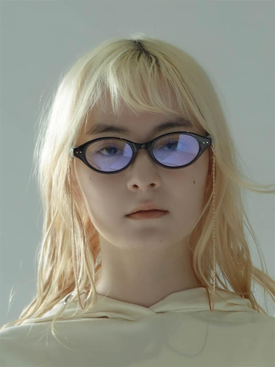【NUEF別注】CATEYE OVAL SHAPE EYEWEAR/GRASS CHAIN SET