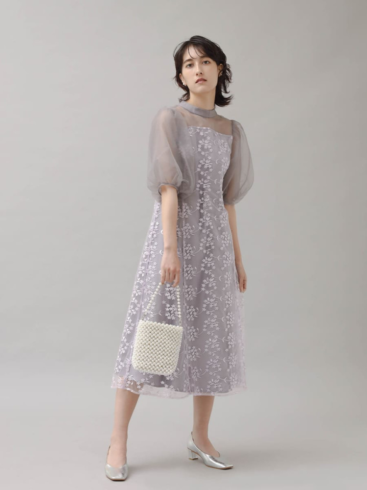 バルーンスリーブフラワーワンピース - petirobe - petirobe｜YAMADAYA  