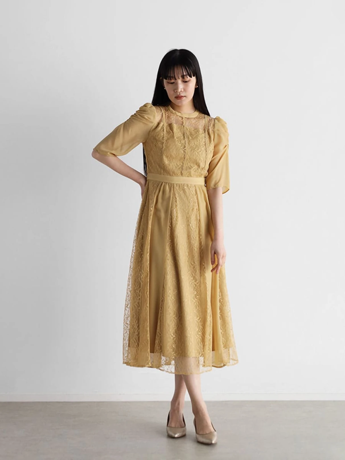 ヤマダヤ　petirobe ボリュームショルダーバイカラードレス 194100201_66_xl.webp