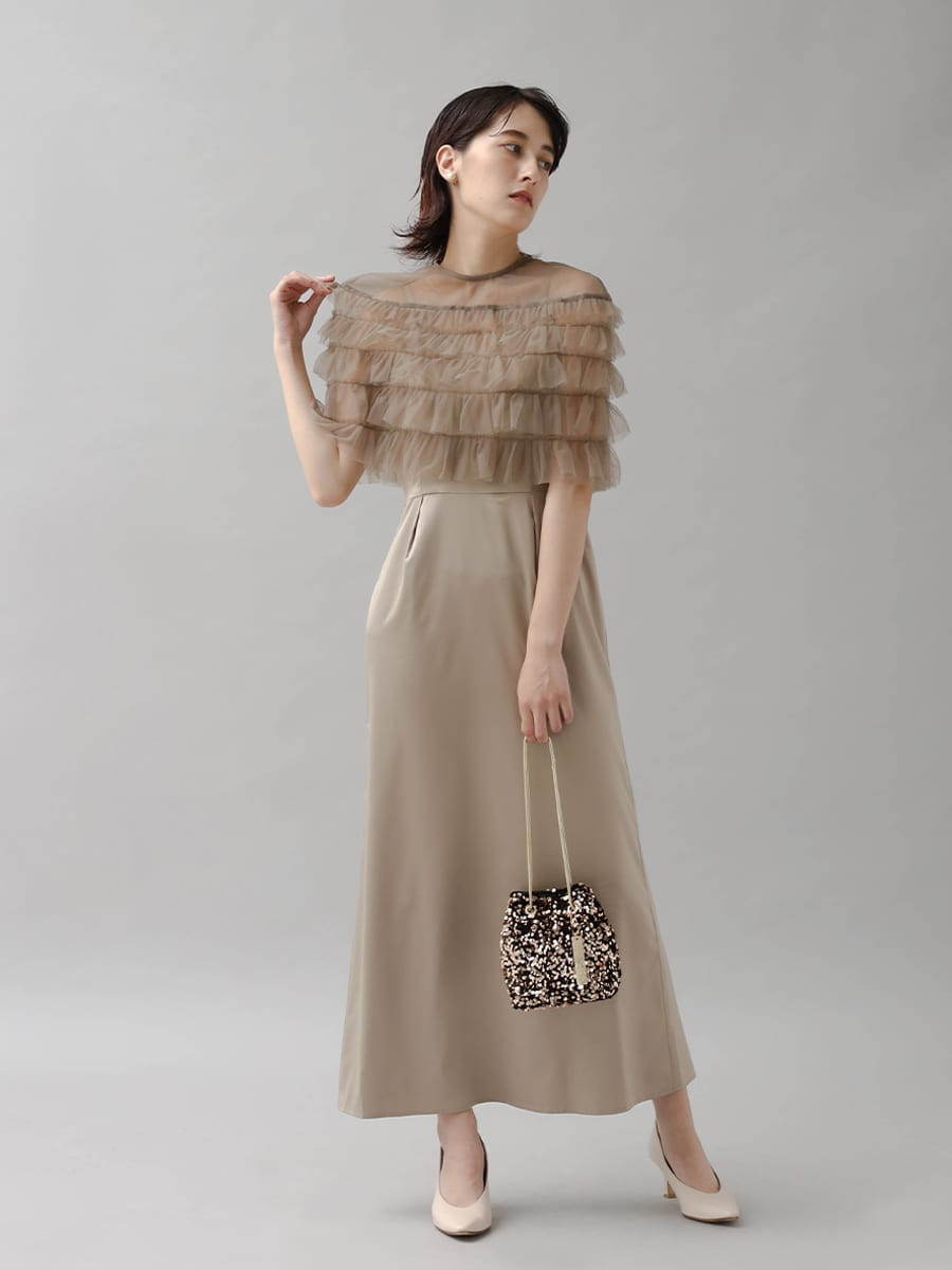 フリルチュールケープドレス YAMADAYA STORE フリルチュールケープドレス YAMADAYA STORE