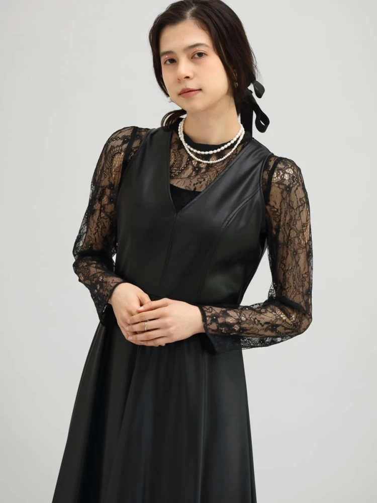 【新品タグ付き】ヤマダヤ petirobe 綺麗目 ボレロ付きロングワンピース 新品タグ付き】ヤマダヤ petirobe 綺麗目 ボレロ付きロング