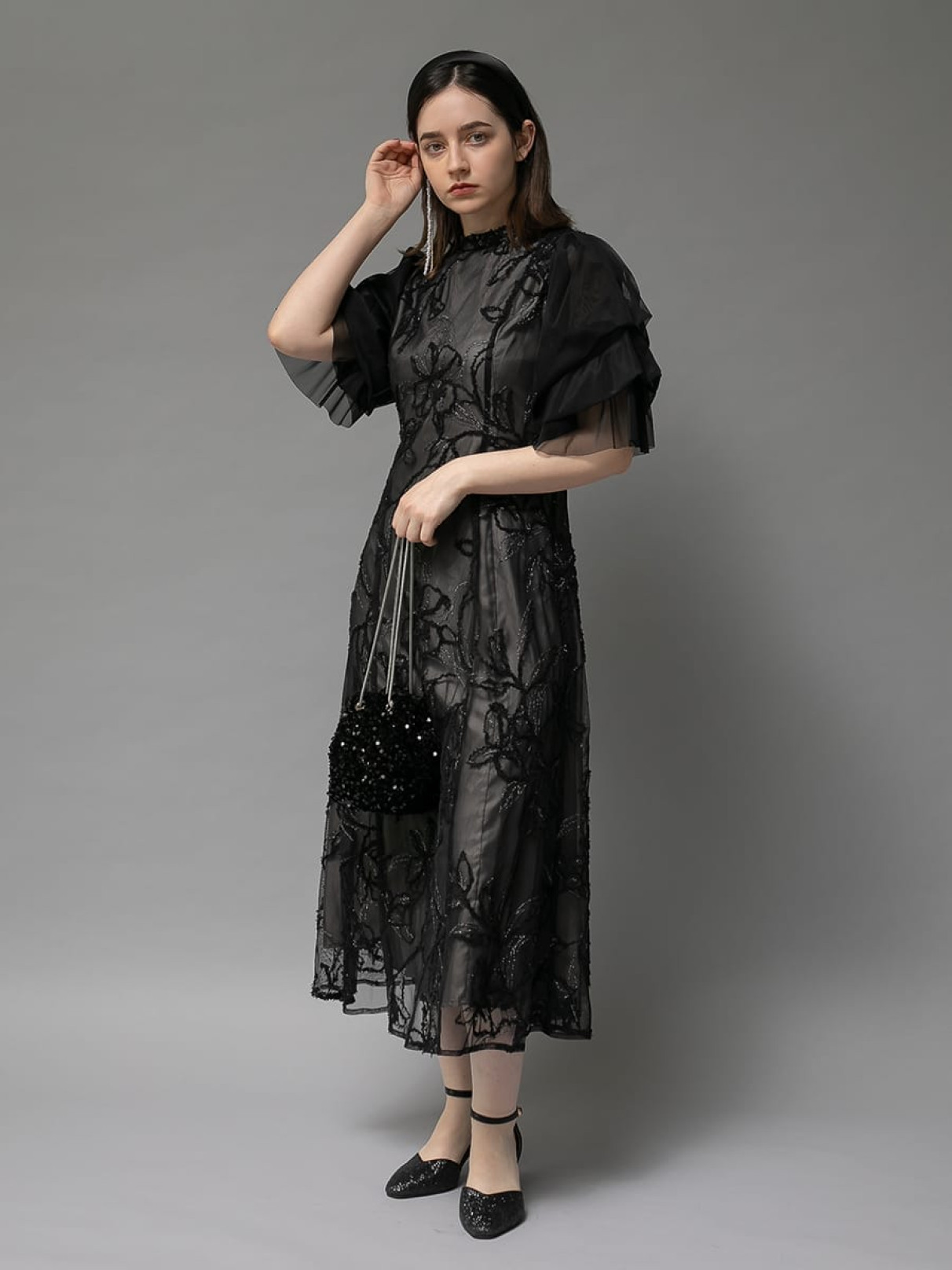 ✨お値下げ✨ spell & the gypsy フラッタースリーブドレス niana ドレス 刺繍レースギャザースリーブドレス パーティー