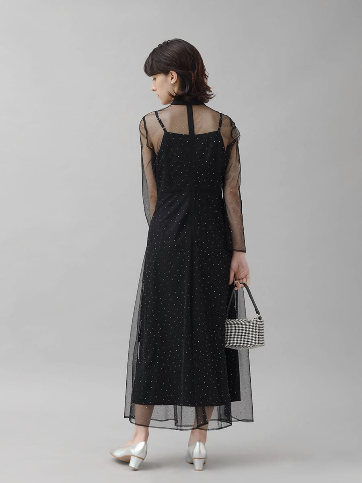 セルフポートレイト　ドレスワンピース　ラインストーン　ブラック　UK6 セルフポートレイト ドレスワンピース ラインストーン ブラック UK6