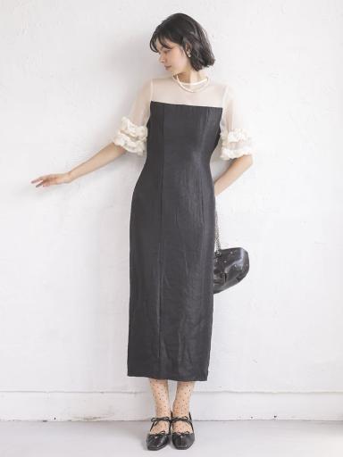 スコットクラブ購入 カエン ワンピースドレス♡ 結婚式・パーティ〉kaene:フロッキー レース × サテン 2WAY