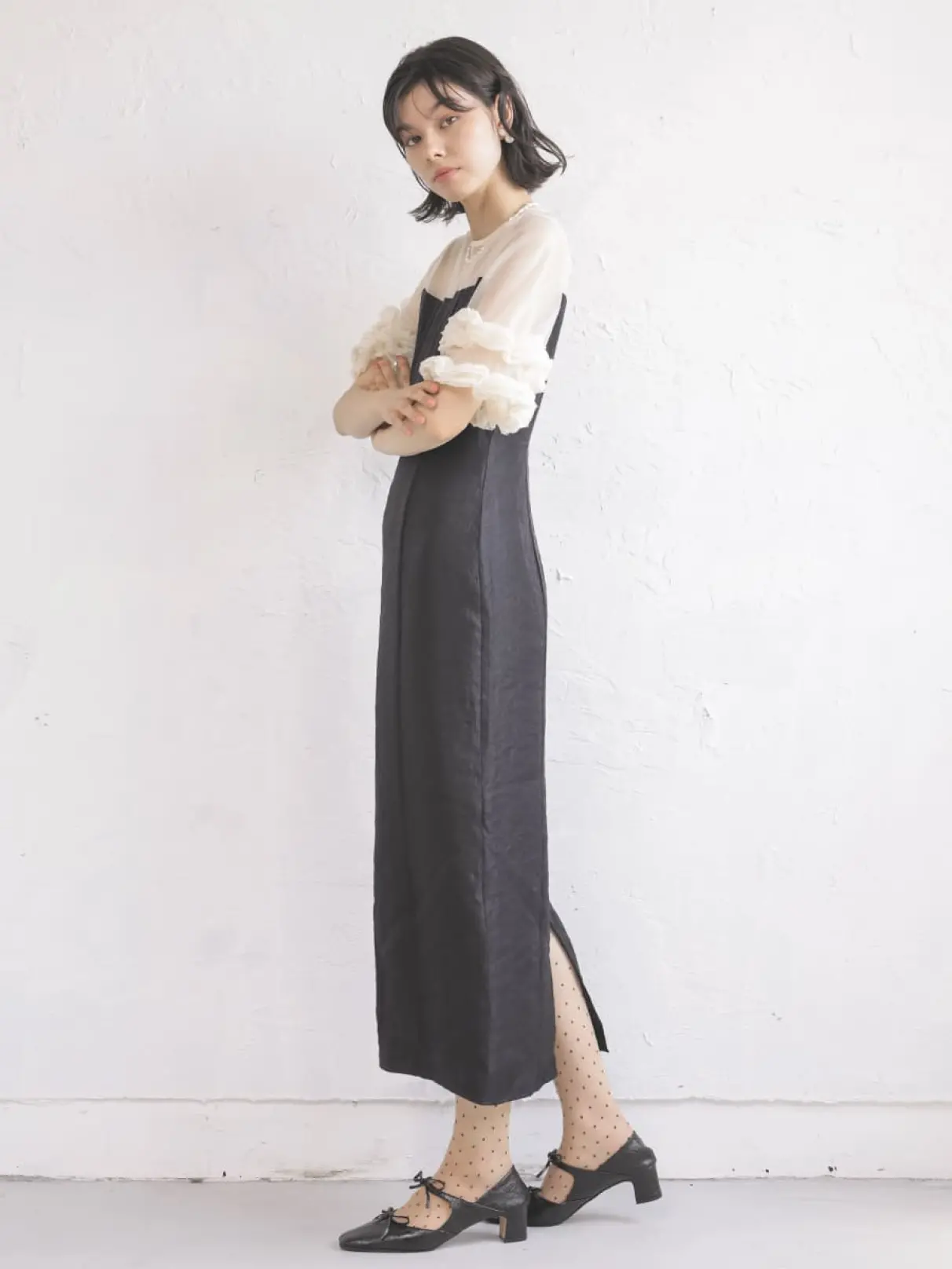 定価28600◆新品タグ付◆ヤマダヤkaene◆ベルト付Aラインオールインワン kaene オールインワン kaene(カエン) レースミックス