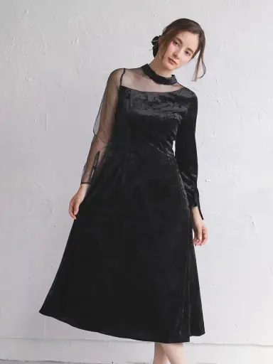 the toe ベロアワンピース Thames Onepiece アシメベロアワンピース - petirobe - petirobe｜YAMADAYA STORE