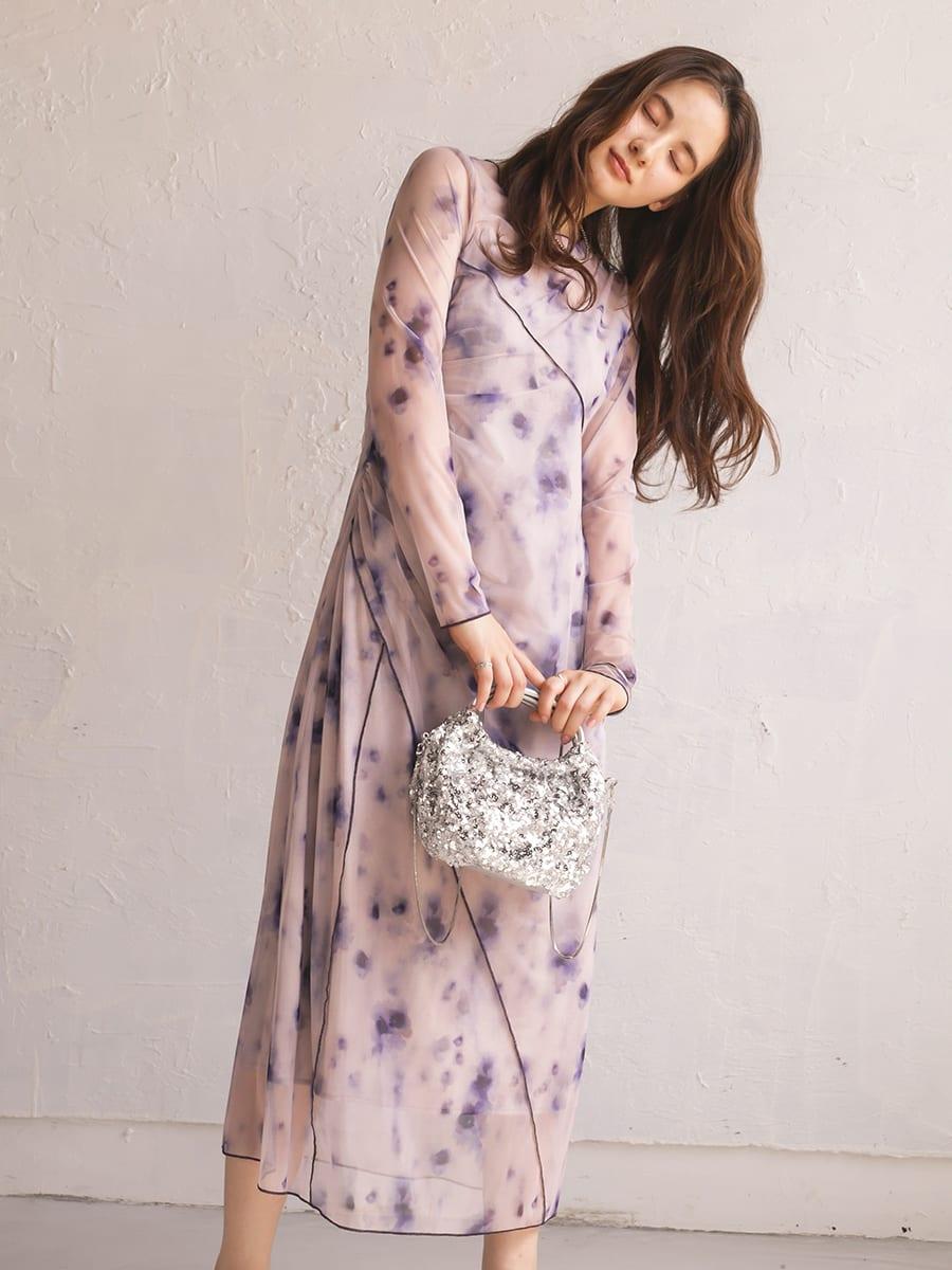 シアーニュアンスアシンメトリーワンピース YAMADAYA STORE シアーニュアンスアシンメトリーワンピース YAMADAYA STORE