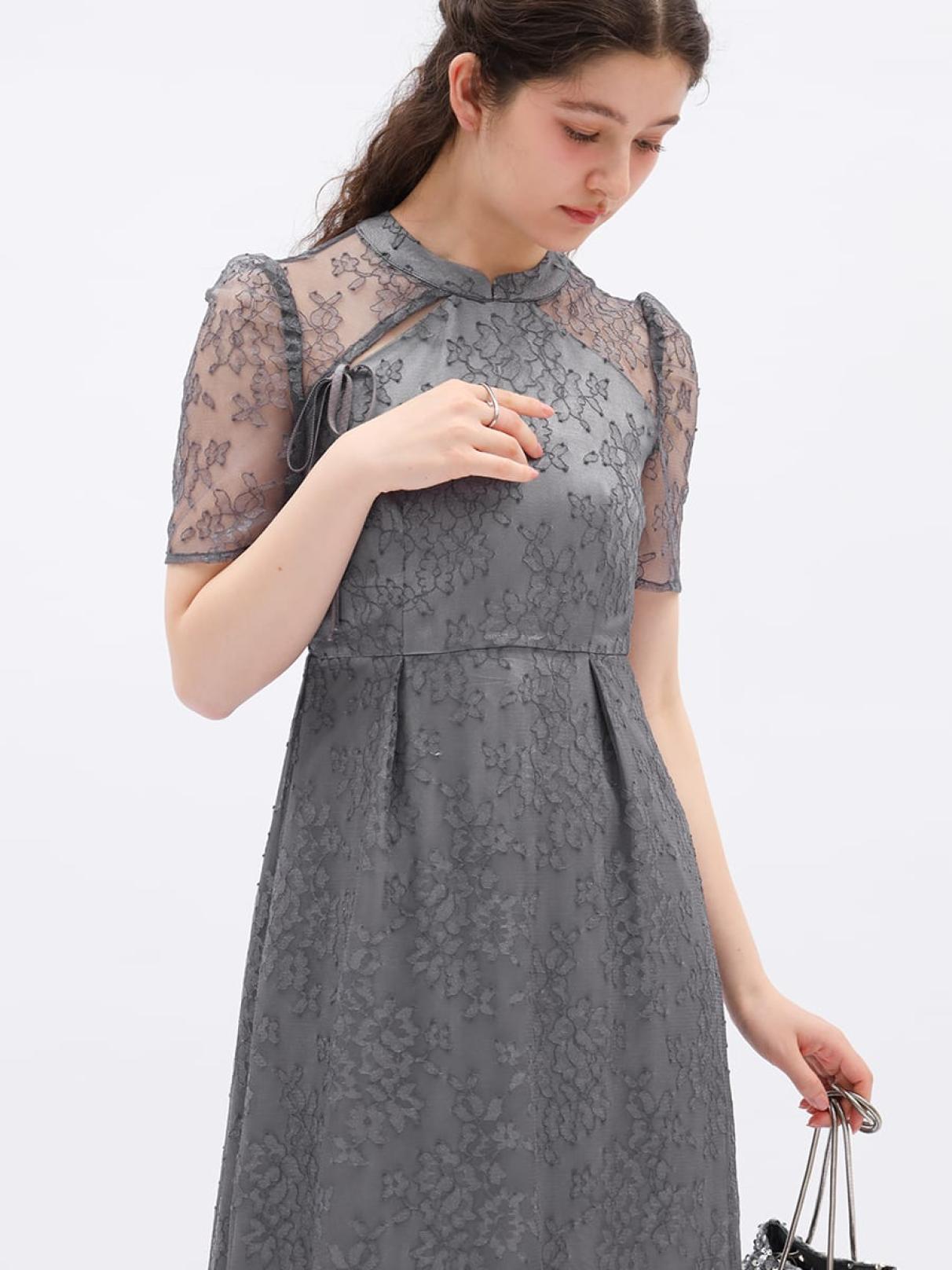 デコルテカット レースワンピース - kaene - petirobe｜YAMADAYA STORE