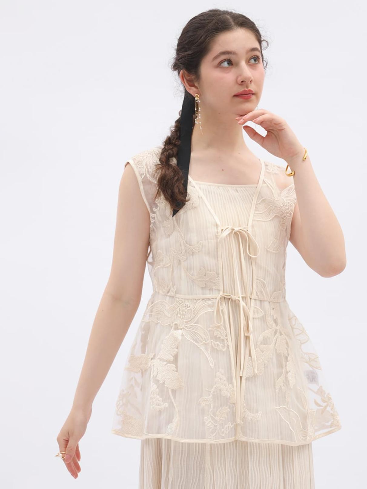 Petirobe ドレス フラワーレースレイヤードドレス - petirobe - petirobe｜YAMADAYA STORE