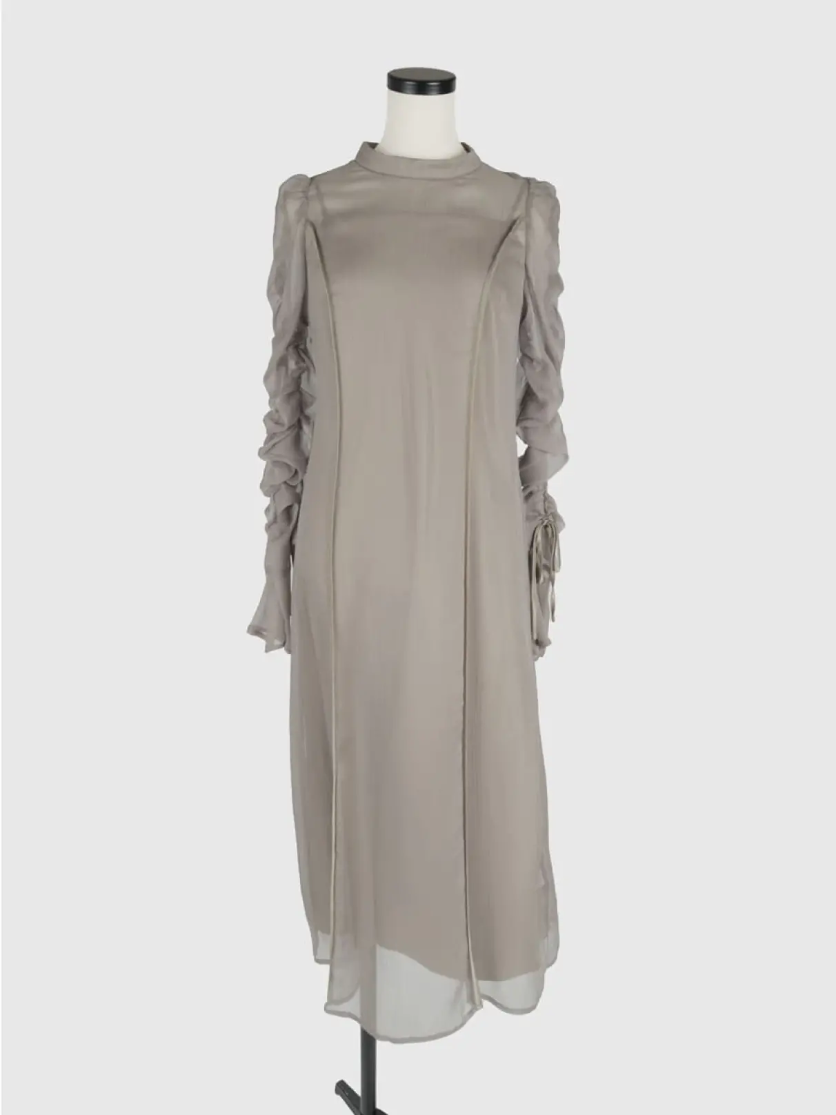 ギャザーシアースリーブロングワンピース - petirobe - petirobe