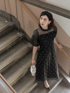 [タグ付き新品] petirobe バルーンスリーブパールドレス バルーンスリーブパールドレス - petirobe - petirobe｜YAMADAYA STORE