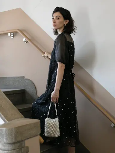 バルーンスリーブパールドレス - petirobe - petirobe｜YAMADAYA STORE