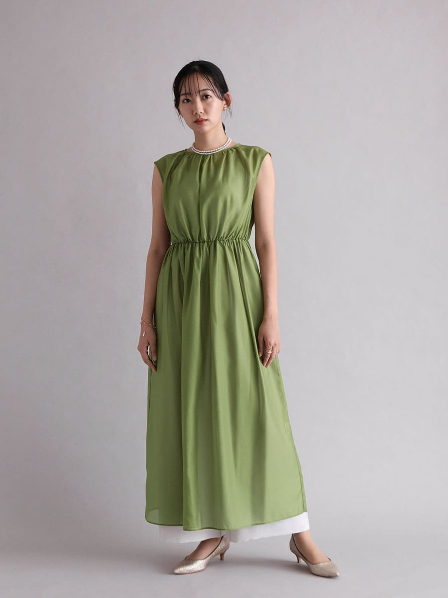 シフォンレイヤードパンツドレス YAMADAYA STORE シフォンレイヤードパンツドレス YAMADAYA STORE