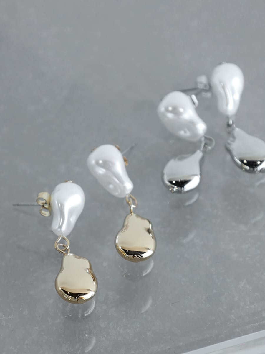 ビーンズフェイスパールピアス YAMADAYA STORE