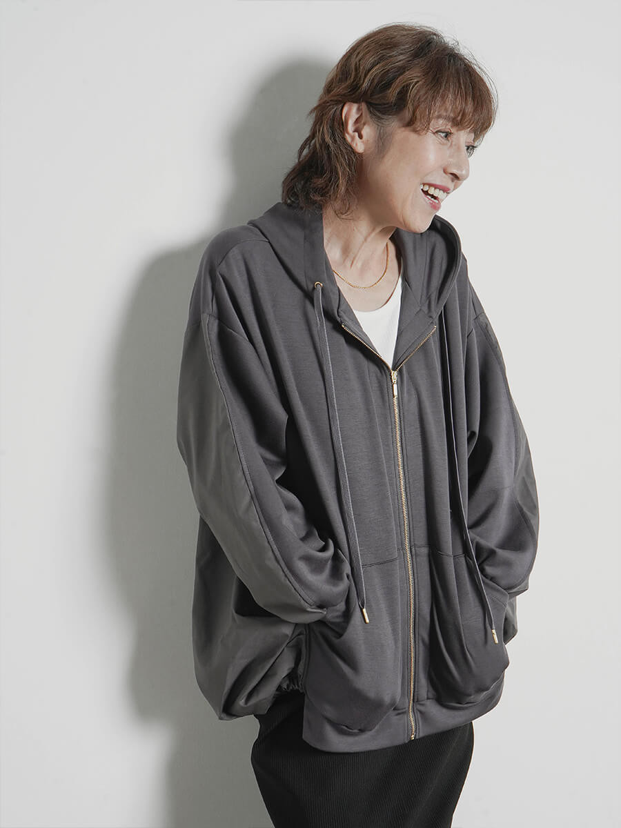 ドロスト異素材ラフパーカー YAMADAYA STORE ドロスト異素材ラフパーカー YAMADAYA STORE