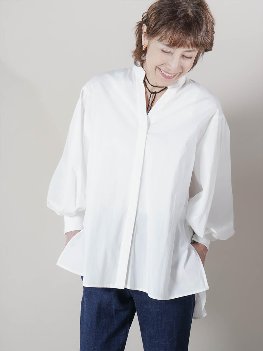 Vネックバンドカラーシャツ YAMADAYA STORE Vネックバンドカラーシャツ YAMADAYA STORE