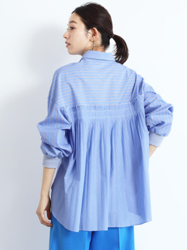 YAMADAYA　Aga ストライプ タックショートシャツ YAMADAYA Aga ストライプ タックショートシャツ