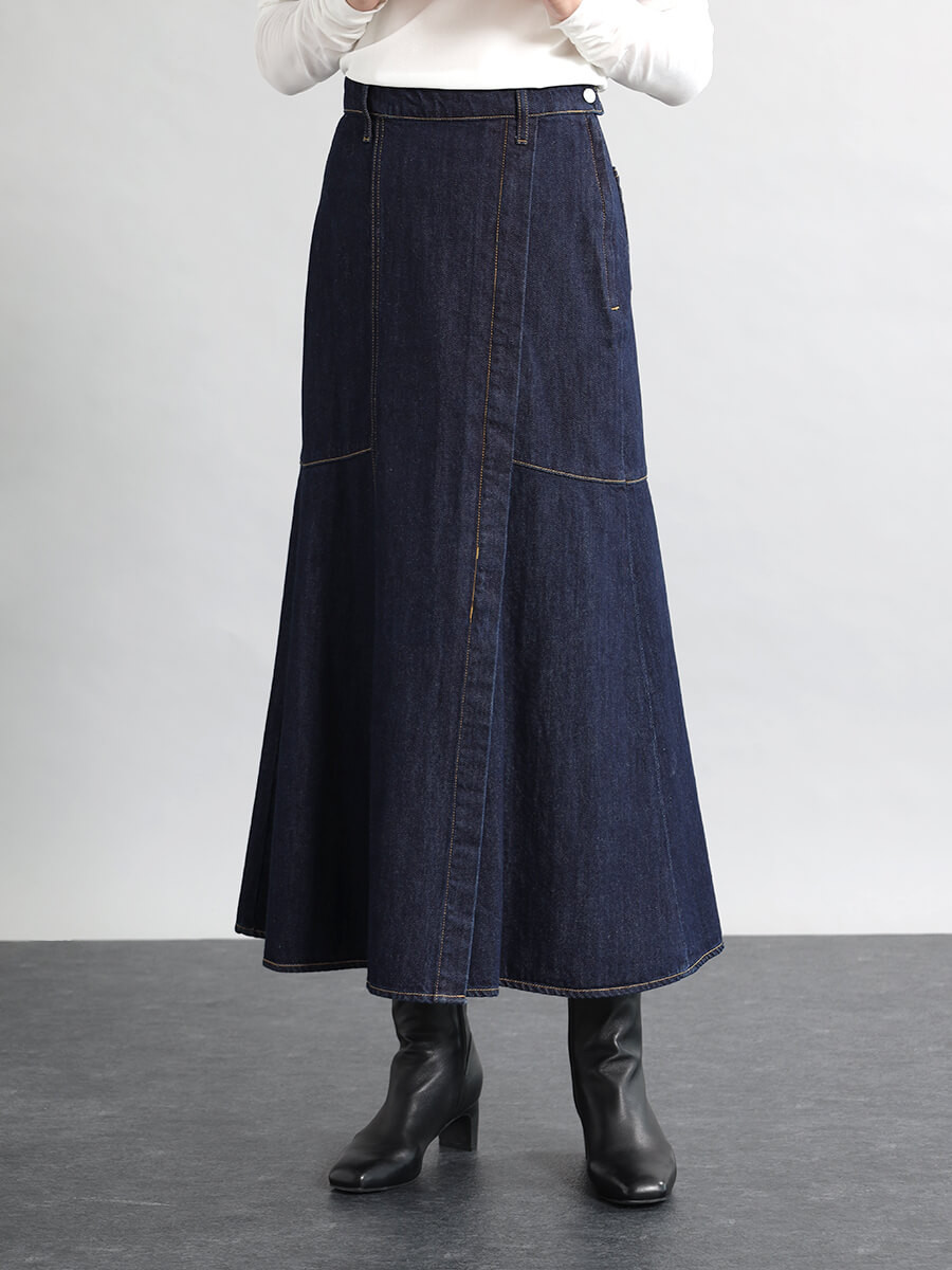 セミフレアデニムスカート YAMADAYA STORE