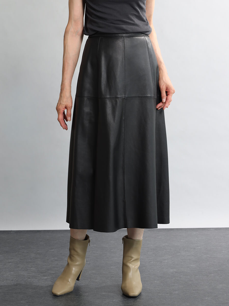 ラムレザーAラインスカート YAMADAYA STORE