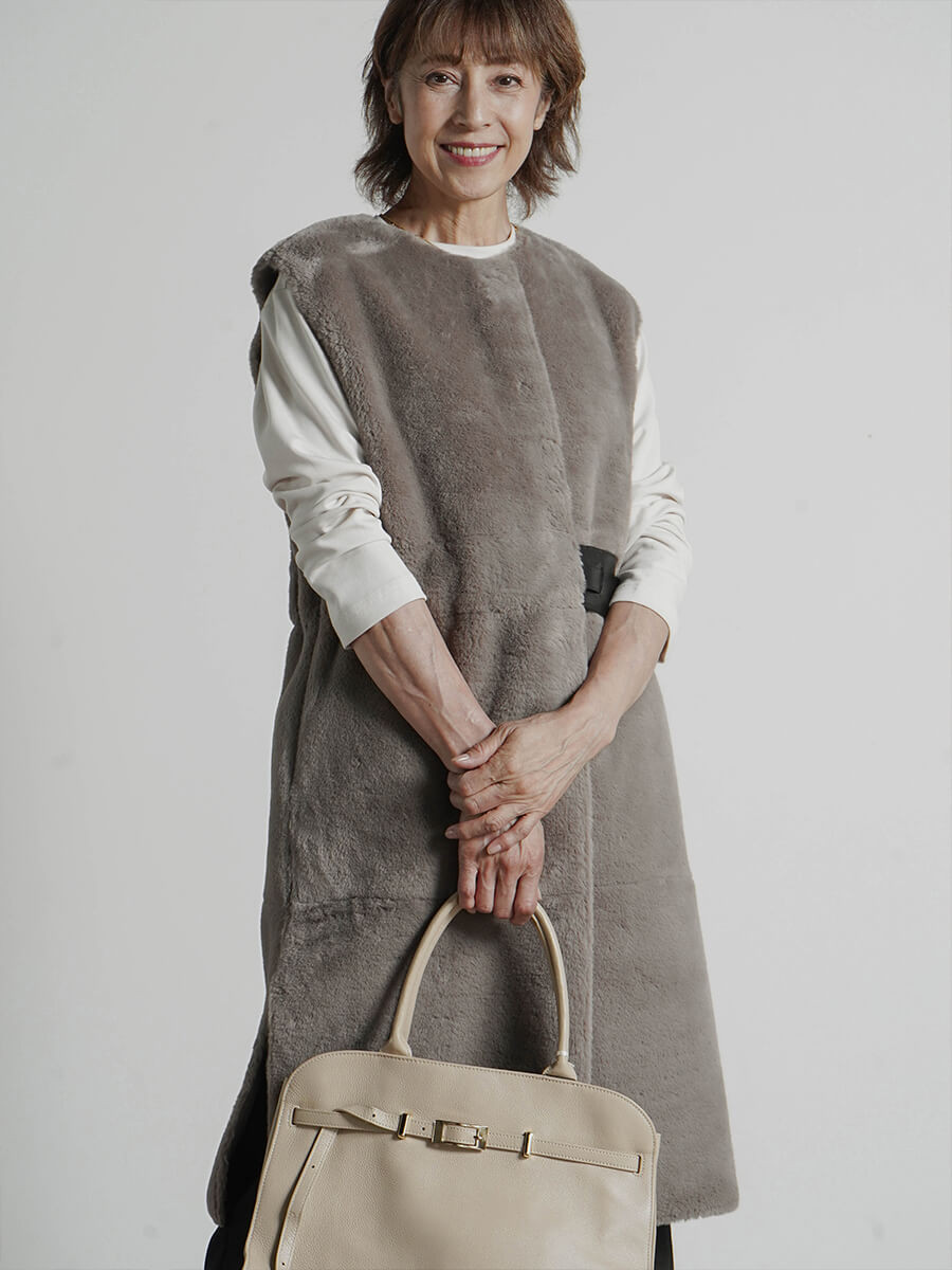 リバーシブルエコファーロングジレ YAMADAYA STORE リバーシブルエコファーロングジレ YAMADAYA STORE