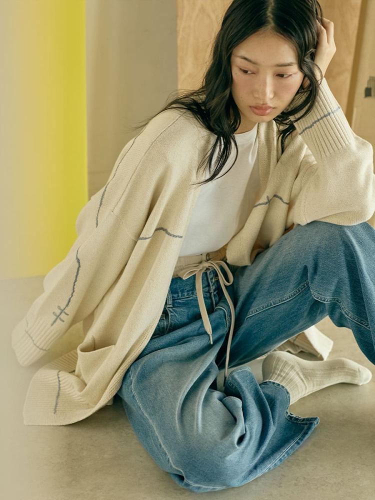 ドローイングニットカーディガン - awahi - 8years｜YAMADAYA STORE