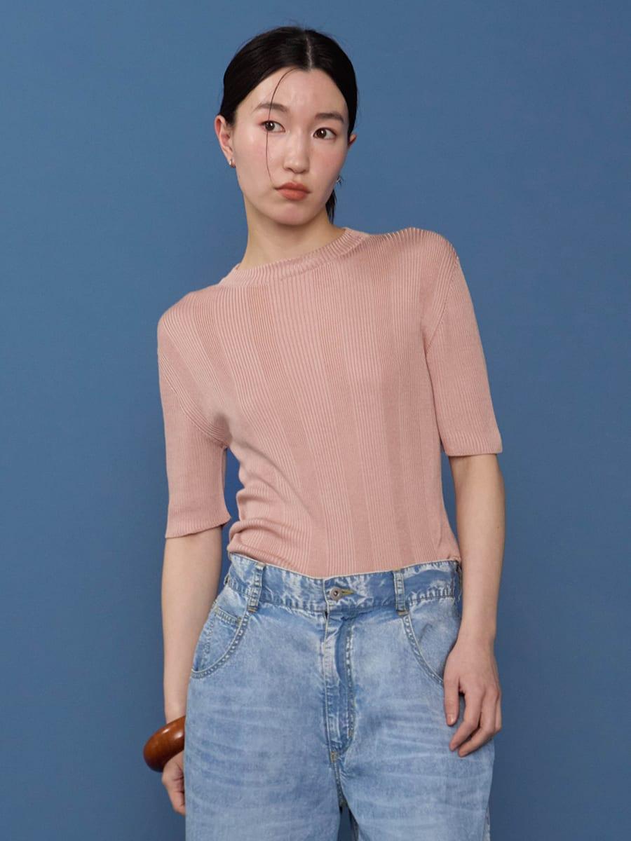 シルクニットTシャツ