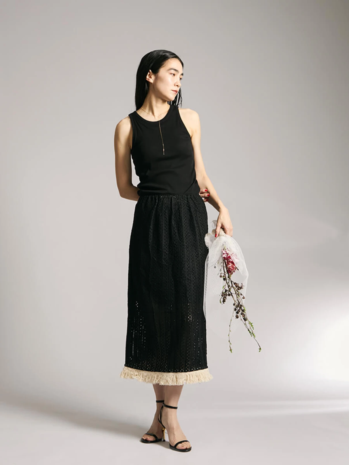 YAMADAYA LASUD ブラック ロングスカート フリーサイズ LASUDのその他スカートの商品一覧｜ファッション通販のYAMADAYA