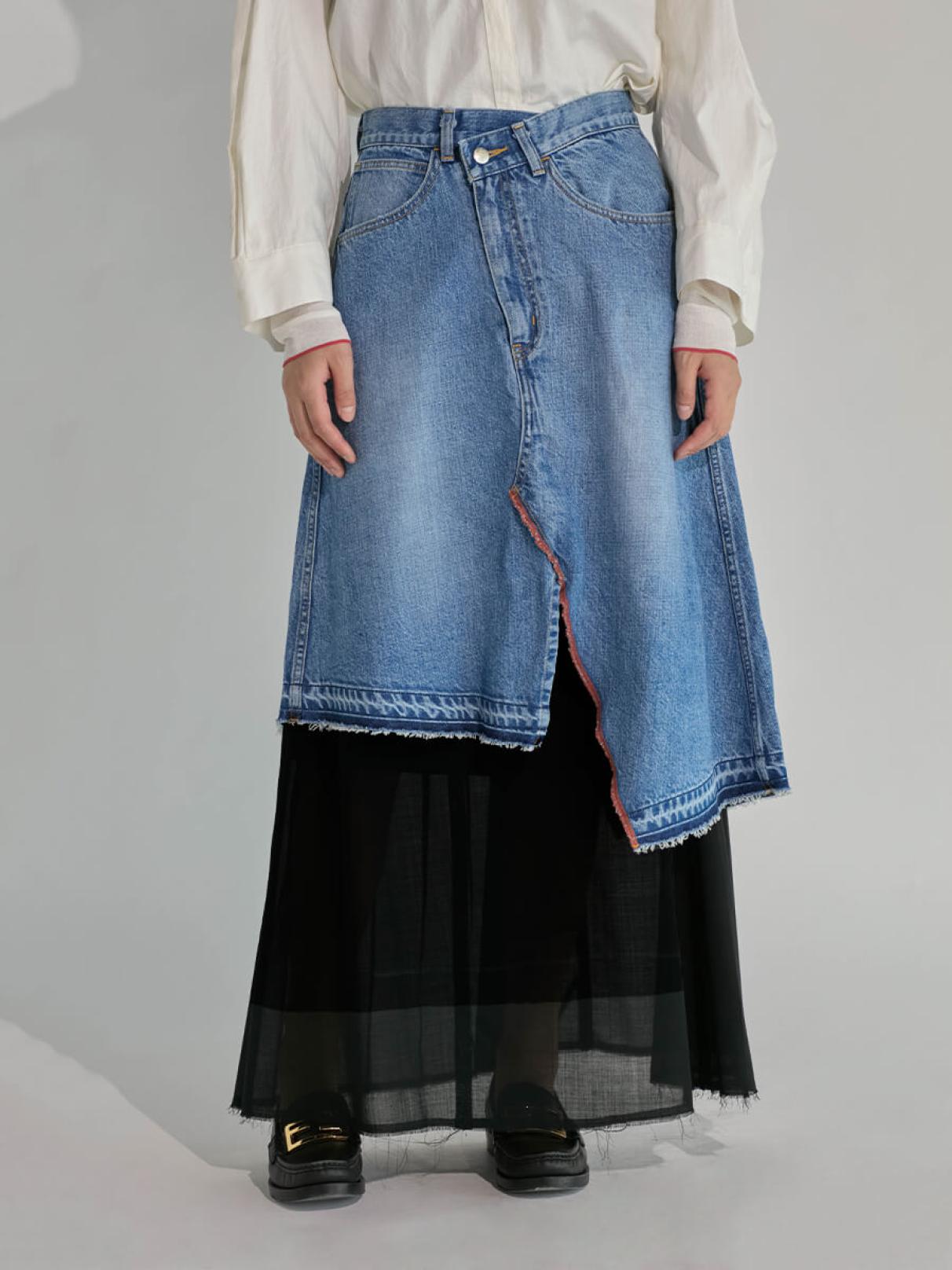 重ねOUT変型デニムスカート - 8years - 8years｜YAMADAYA STORE