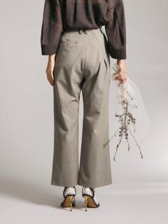 Deuxieme Classe gather パンツ ウール ストライプ 36 本当に 安い 通販ファッション - Deuxieme Classe gather パンツ