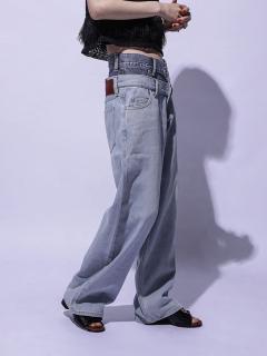 yuuku デニムパンツ ベロアパンツ 2点 ツートーンデニムパンツ - 8years - 8years｜YAMADAYA STORE