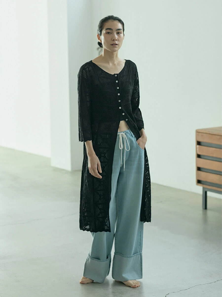 透かし編みロングカーディガン - awahi - 8years｜YAMADAYA STORE