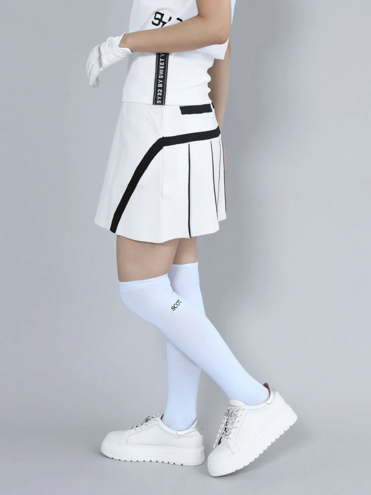 32 BY SWEET YEARS ロゴニットスカート S ホワイト SY 32 by SWEET YEARSのニットスカートの商品一覧｜ファッション通販の