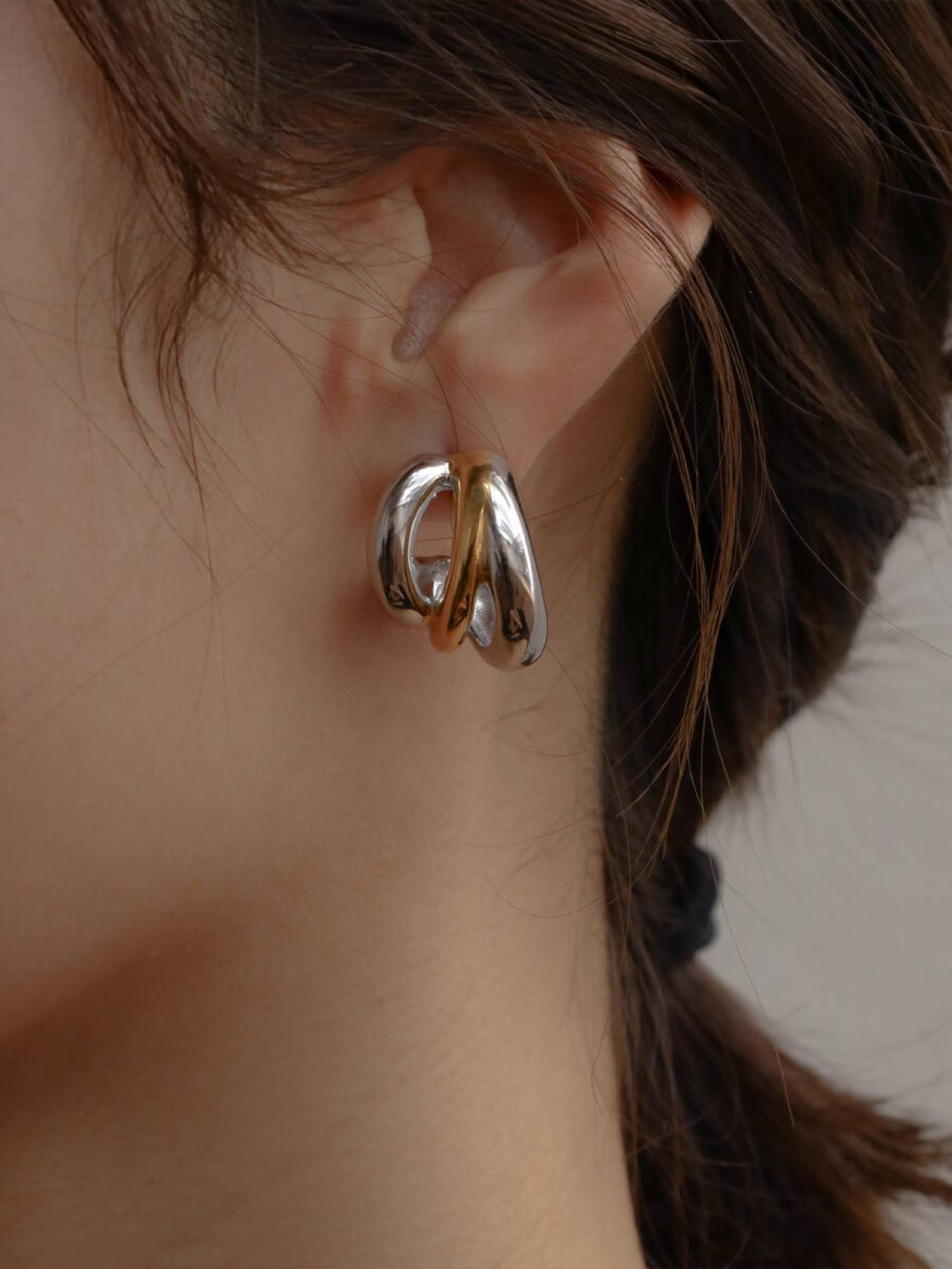ピアス　No.4937 バイカラープランプピアス〈316L-STAINLESS〉 - UNBEIGE - UNBEIGE