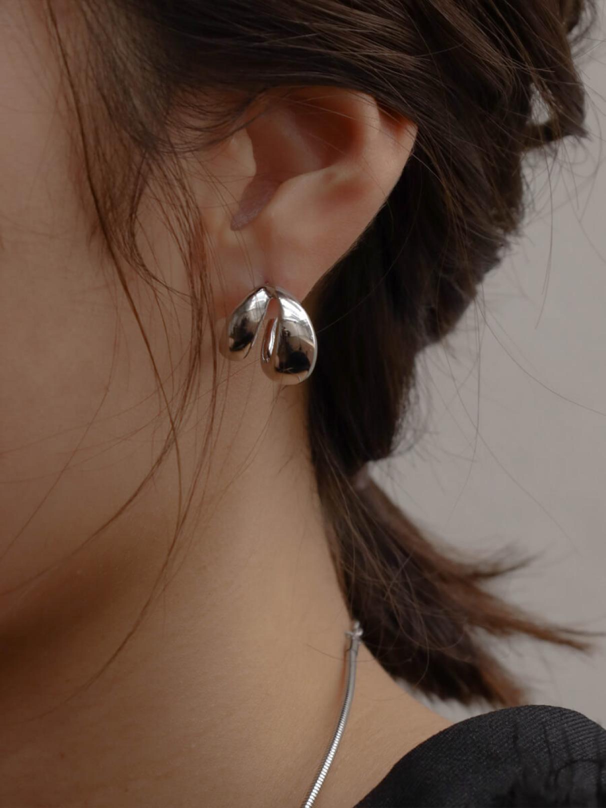 ピアス　No.4895 ドロップフープピアス〈316L-STAINLESS〉 - UNBEIGE - UNBEIGE