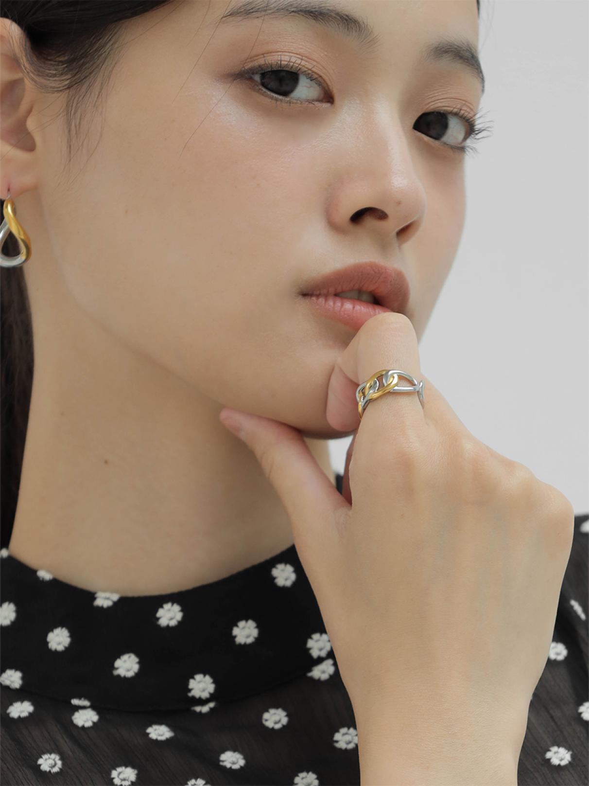 ツートンチェーンリング〈316L-STAINLESS〉 - UNBEIGE - UNBEIGE