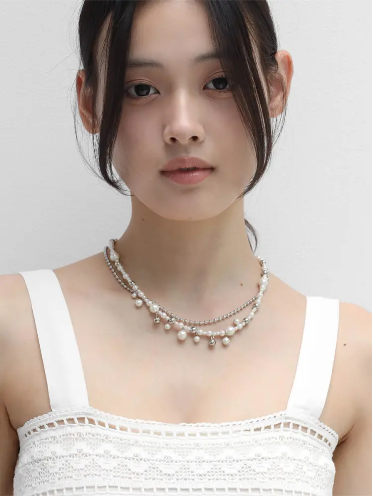 アクセサリーまとめ売り②【パール ネックレス ホワイト ベージュ系 アクセ】 パール＆メタルボール2WAYネックレス - UNBEIGE - UNBEIGE｜YAMADAYA STORE