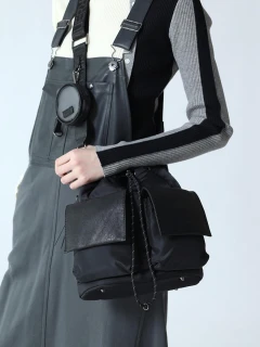 【美品】nouer(ヌエール)2WAY巾着ナイロンショルダーバッグ/ヤマダヤ/革 美品】nouer(ヌエール)2WAY巾着ナイロンショルダーバッグ