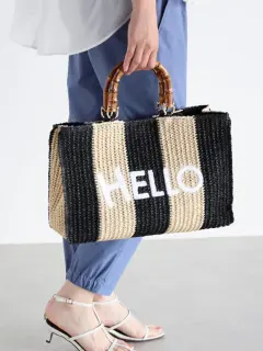 HELLO”バンブーハンドルペーパーバッグ - PECHINCHAR - nouer