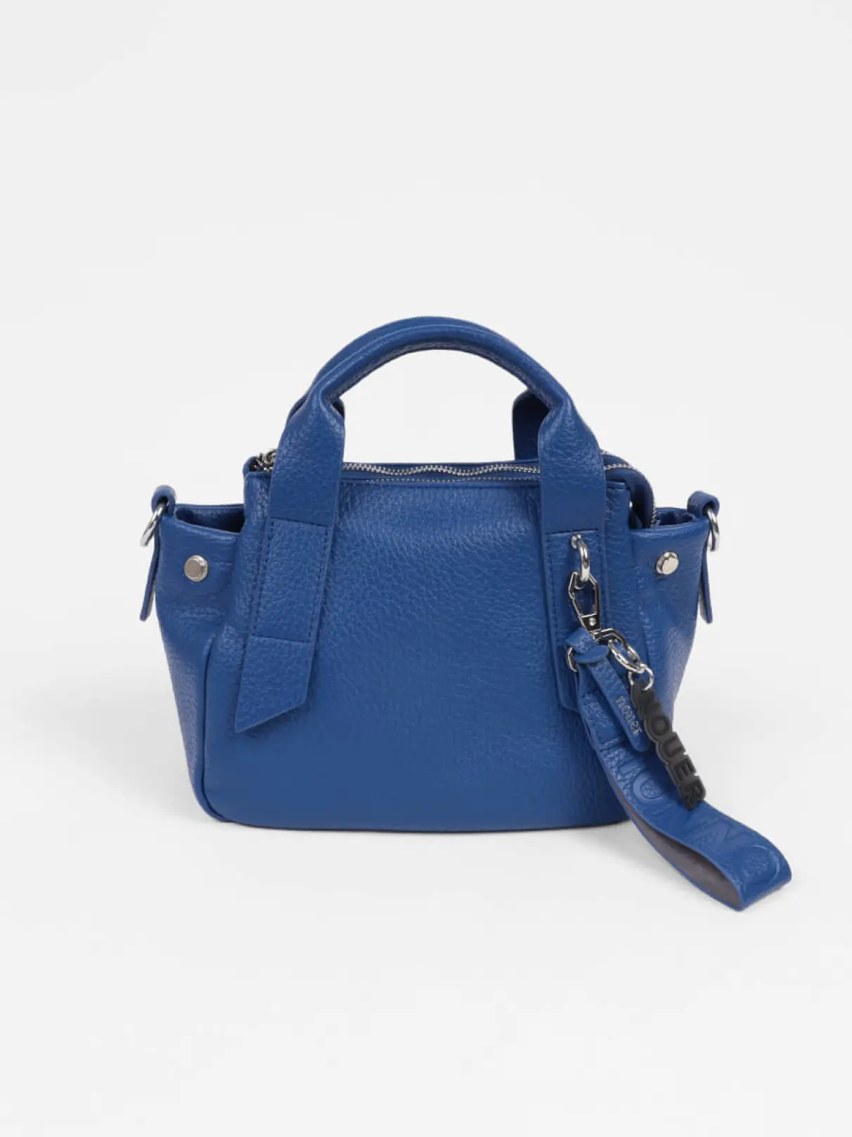 チャーム付きフェイクレザー2wayバッグ（greige,black,blue) - nouer 