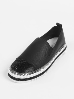 ラインストーンスリッポン (Black) - PECHINCHAR - nouer 