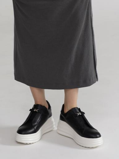 ☆新品、未使用☆　nouer 　靴　ヤマダヤ ヌエール nouer VEGE×nouer ラインデザインモノクロスニーカー