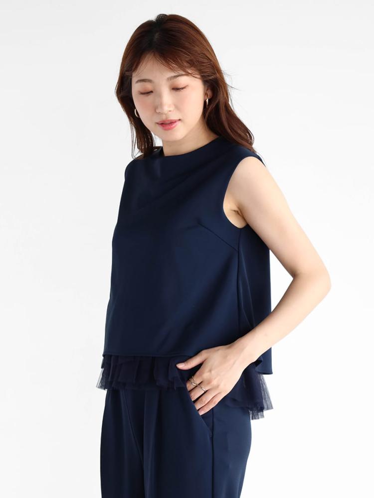YAMADAYA☆。VINプリーツネイビートップス１点のみ新品未使用✰⋆゜・*☽ YAMADAYA☆。VINプリーツネイビートップス1点のみ新品未使用