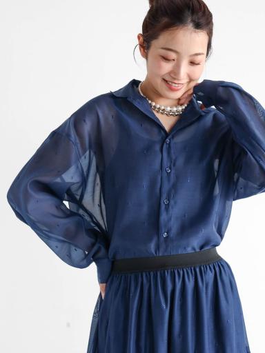 Vin NAVYxシャツ/ブラウス