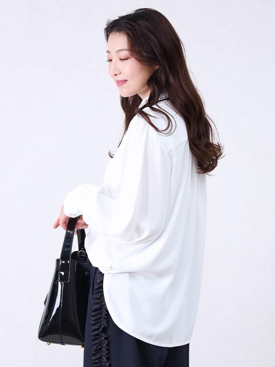 レースカラーブラウス - Vin NAVY - Vin｜YAMADAYA STORE