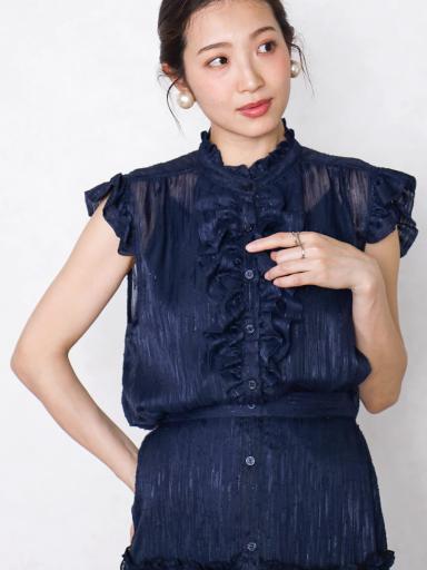 Vin NAVYxシャツ/ブラウス