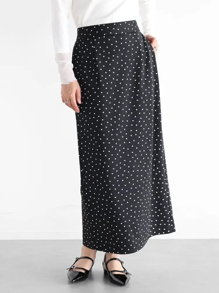 ドットプリントIラインスカート - Vin NAVY - Vin|YAMADAYA STORE ドットプリントIラインスカート - Vin NAVY - Vin|YAMADAYA STORE