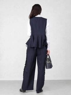 サイドフリルワイドパンツ - Vin NAVY - Vin｜YAMADAYA STORE