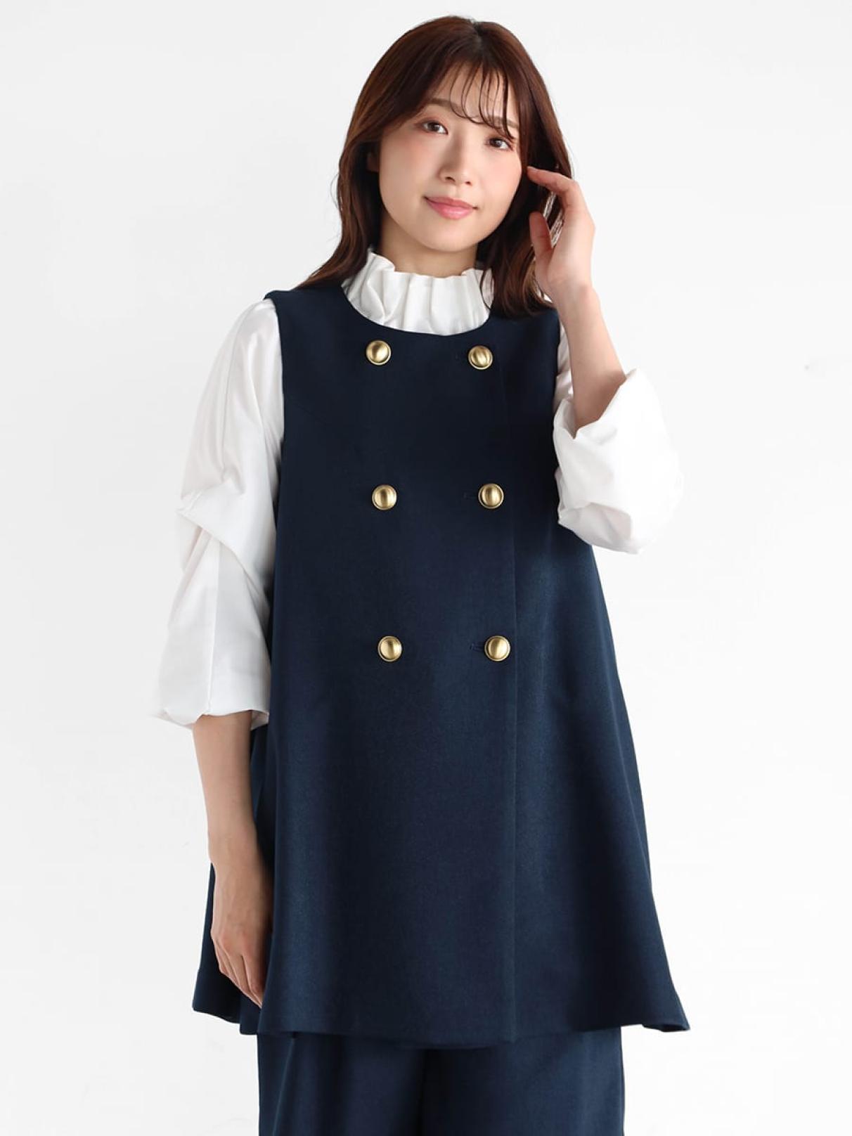 [ヤマダヤ]今期CLOVEシアーロングジレ新品 クローブ CLOVE シアーロングジレ （チャコールグレー